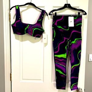 Fabletics Anywhere ultra high waisted leggings & Rivka M impact sports bra.